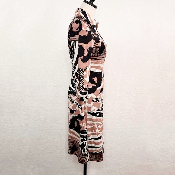 Vintage Diane Von Furstenberg Justin Wrap Dress Cream Silk Preppy Work Size 8 - Picture 3 of 12